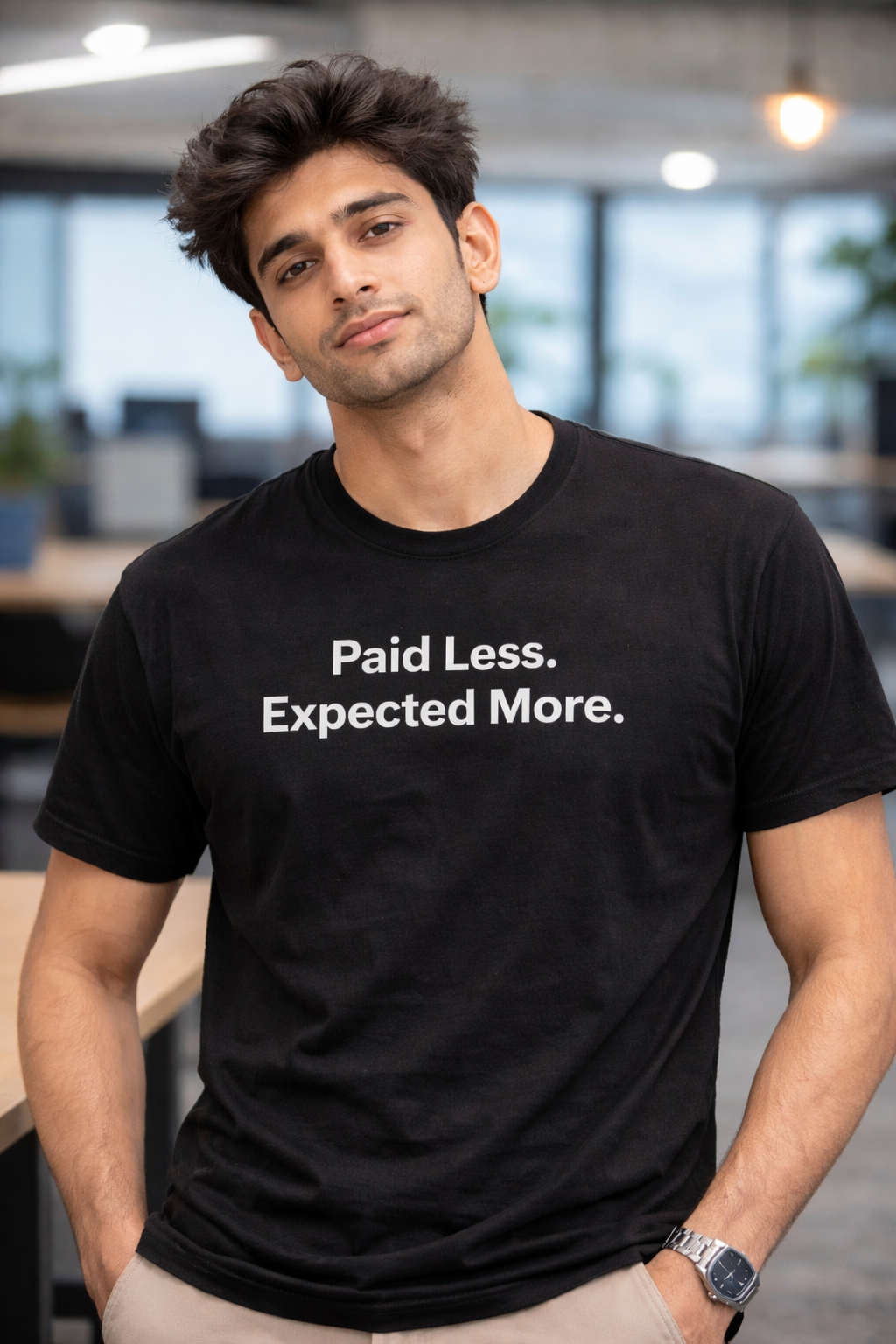 Paid Less. Expected More. Unisex T-Shirt.