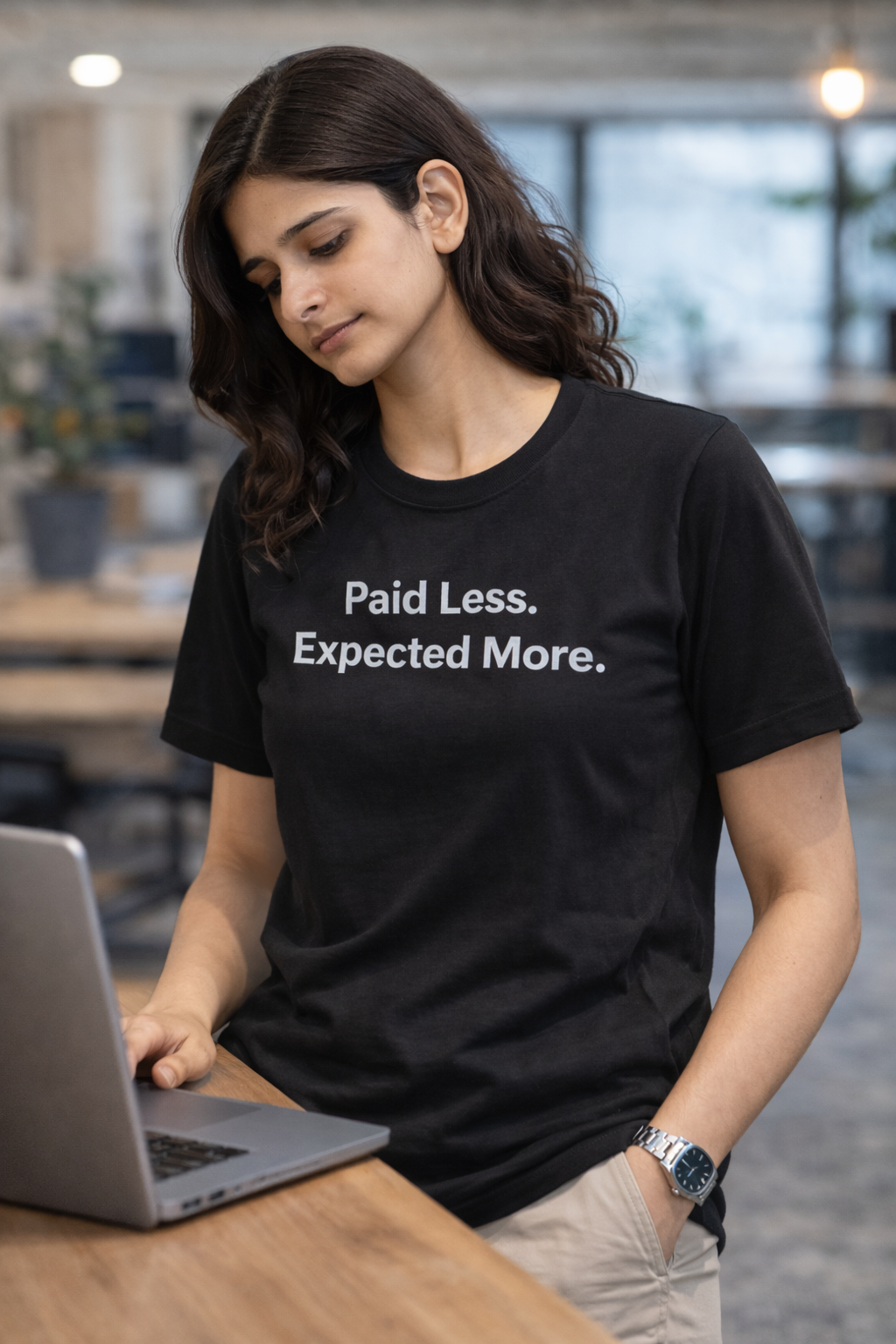 Paid Less. Expected More. Unisex T-Shirt.
